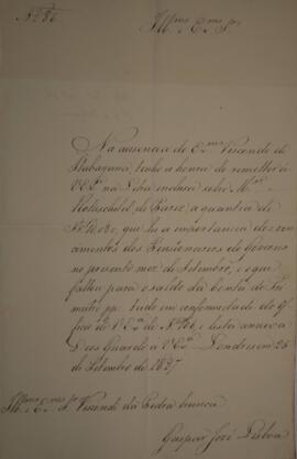 Ofício N.86 enviado por Gaspar José Lisboa (1803-1865), para Domingos Borges de Barros (1780-1855...