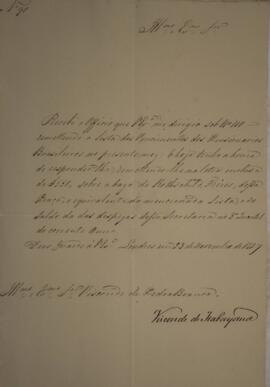 Ofício N.90 enviado por Manuel Rodrigues Gameiro Pessoa (s.d.-1846), Visconde de Itabaiana, para ...