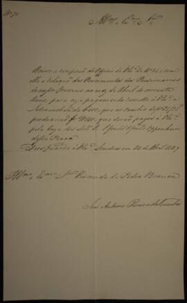 Ofício n° 70 enviado por João Antônio Pereira da Cunha, para Domingos Borges de Barros (1780-1855...