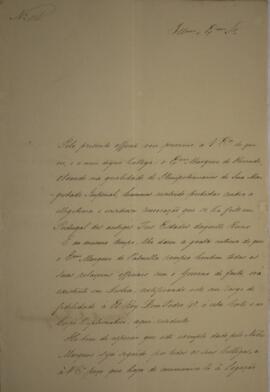 Ofício n° 116 enviado por Manuel Rodrigues Gameiro Pessoa (s.d.-1846), Visconde de Itabaiana, par...