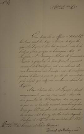 Ofício N.89 enviado por Manuel Rodrigues Gameiro Pessoa (s.d.-1846), Visconde de Itabaiana, para ...