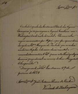 Ofício n° 2 enviado por Manuel Rodrigues Gameiro Pessoa (s.d.-1846), Visconde de Itabaiana, para ...