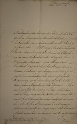 Ofício enviado por Eustáquio, Adolfo de Mello Mattos (1795-s.d.) para Antonio Telles da Silva Cam...