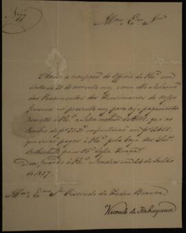 Ofício n° 77 enviado por Manuel Rodrigues Gameiro Pessoa (s.d.-1846), Visconde de Itabaiana, para...