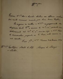 Cópia de Ofício enviado por Francisco Afonso de Meneses de Sousa Coutinho (1796-1834), Marquês de...