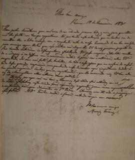 Carta enviada por Francisco Muniz Tavares (1793-1876) para Eustaquio Adolfo de Mello Mattos (1795...