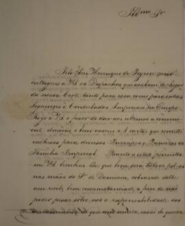 Ofício enviado por Eustáquio Adolfo de Mello Mattos (1795-s.d.), para Gustavo Kieckhoefer, com da...