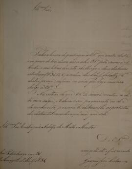 Cópia de Ofício enviado por Gaspar José Lisboa (1803-1865), para Eustaquio Adolfo de Mello Mattos...
