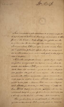 Ofício original enviado por Manuel Rodrigues Gameiro Pessoa (s.d.-1846), Visconde de Itabaiana, p...