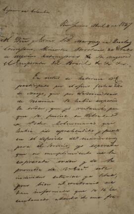 Cópia de nota diplomática enviada por Leandro Palácios (1782-1836), para João Severiano Maciel da...