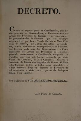 Cópia de decreto com data de 17 de fevereiro de 1825 em que o Imperador, por meio de seu ministro...