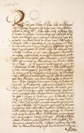 Cópia de despacho de Dom José I (1750-1777), Rei de Portugal e Algarves, na data de 19 de novembr...