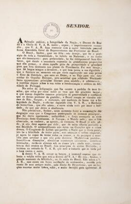 Aviso original subscrito por Joaquim Gonçalves Ledo (1781-1847), procurador geral da Província do...