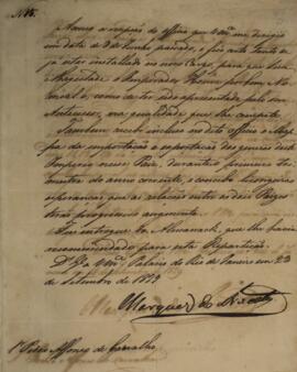 Despacho n.15 enviado por João Carlos Augusto de Oyenhausen-Gravenburg (1776-1838), Marquês de Ar...