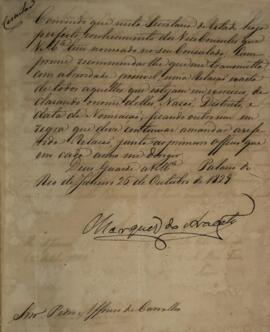 Circular enviada por João Carlos Augusto de Oyenhausen-Gravenburg (1776-1838), Marquês de Aracati...