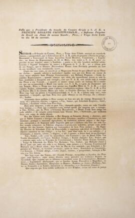 Panfleto original com data do dia 10 de junho de 1822, com dois discursos, um de José Clemente Pe...