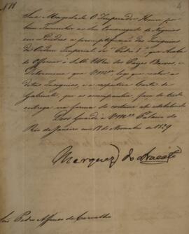 Despacho n.18 enviado por João Carlos Augusto de Oyenhausen-Gravenburg (1776-1838), Marquês de Ar...