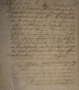 Cópia de circular n.9 escrita por José Clemente Pereira (1787-1854) para Pedro Affonso de Carvalh...