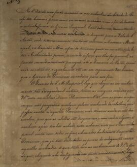 Despacho n.3 enviado por João Carlos Augusto de Oyenhausen-Gravenburg (1776-1838), Marquês de Ara...