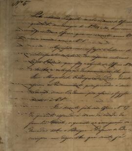 Despacho n.5 enviado por João Carlos Augusto de Oyenhausen-Gravenburg (1776-1838), Marquês de Ara...