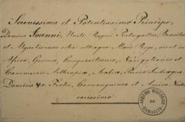 Carta original enviada pelo ministro da Prússia para António de Araújo e Azevedo (1754-1817), Con...