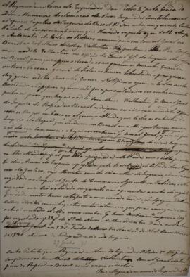 Minuta de carta patente, datada de 27 de junho de 1831, produzida pela Regência Provisória em nom...