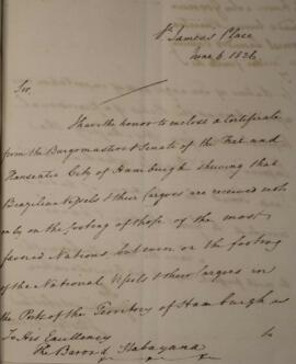 Nota Diplomática original enviada para Manuel Rodrigues Gameiro Pessoa (s.d.-1846), Barão de Itab...