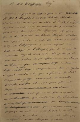 Minuta de Nota Diplomática enviada para William Henry DeCourcy Wright (1895-1864), com data de 4 ...