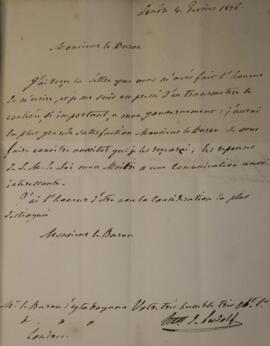 Nota Diplomática original enviada por Mr. Ludolf para Manuel Rodrigues Gameiro Pessoa (s.d.-1846)...