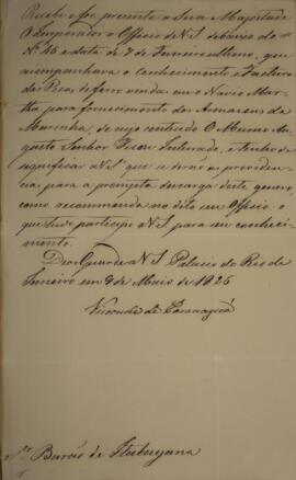 Despacho datado de 9 de maio de 1826 em que Francisco Vilela Barbosa (1769-1846), Visconde e Marq...