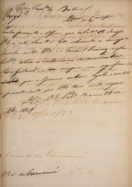 Rascunho de despacho enviado para José Egídio Gordilho de Barbuda (1787-1830), Visconde de Camamu...