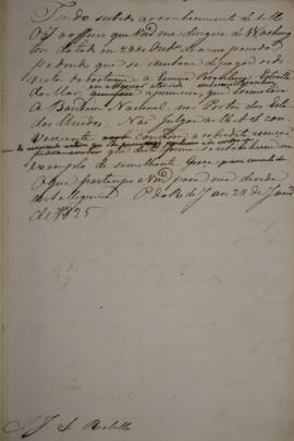 Minuta de despacho enviado para José Silvestre Rebello (1777 - 1844), com data de 28 de janeiro d...