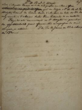 Minuta de Nota Diplomática enviada para William Henry DeCourcy Wright (1895-1864), com data de 29...