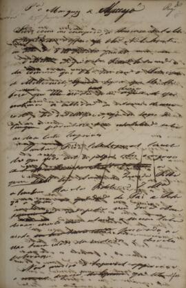 Minuta de despacho datada de 25 de janeiro de 1830 em que autor desconhecido comunica a Francisco...