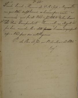 Minuta de despacho enviado para José Silvestre Rebello (1777 - 1844), com data de 17 de maio de 1...