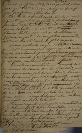 Minuta de despacho n. 2 enviado para José de Araújo Ribeiro (1800-1879), Barão e depois Visconde ...