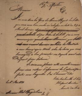 Minuta de carta de gabinete escrita por Marcos de Noronha e Brito (1771-1828), Conde dos Arcos, p...