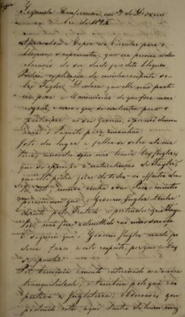 Cópia de relatório da intitulada Segunda Conferência, com data de 7 de dezembro de 1825, em que –...