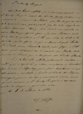 Nota Diplomática original enviada por Luís José de Carvalho e Melo (1764-1826), Visconde da Cacho...