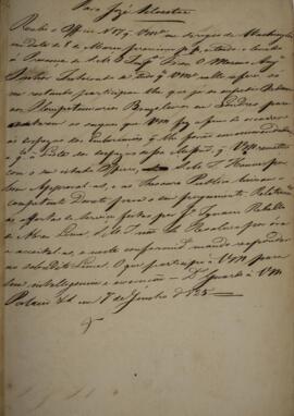 Minuta de despacho enviado para José Silvestre Rebello (1777 - 1844), com data de 7 de junho de 1...