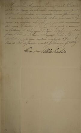 Despacho datado de 25 de fevereiro de 1825 em que Francisco Vilela Barbosa (1769-1846), Visconde ...