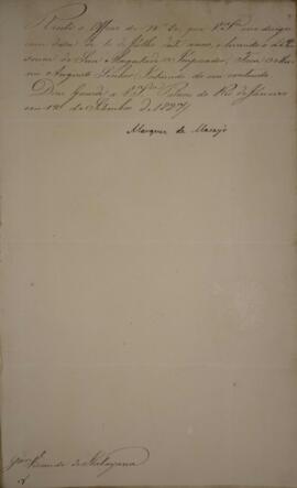 Despacho datado de 12 de setembro de 1827 em que Francisco Afonso de Meneses de Sousa Coutinho (1...