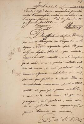 Requerimento datado de janeiro de 1839 em que Antônio da Costa Ferreira, passageiro do brigue-esc...