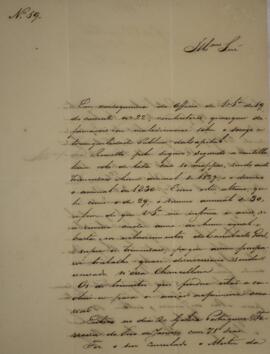 Cópia de ofício n.59 escrito por Antônio Joaquim Pereira de Faria (s.d.), para Vicente Ferreira d...