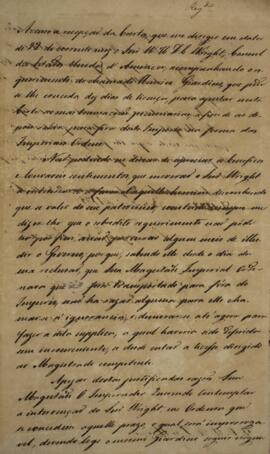 Minuta de Nota Diplomática enviada por João Carlos Augusto de Oyenhausen-Gravenburg (1776-1838), ...