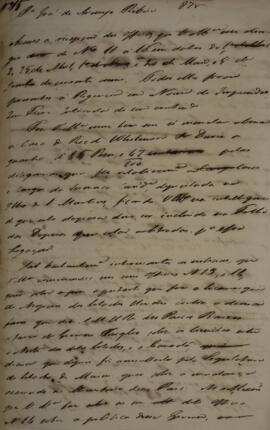 Minuta de despacho n. 15 enviado para José de Araújo Ribeiro (1800-1879), Barão e depois Visconde...