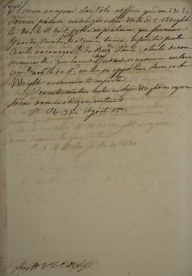 Minuta de Nota Diplomática enviada para William Henry DeCourcy Wright (1895-1864), com data de 3 ...