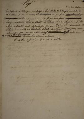 Minuta de Nota Diplomática enviada para William Henry DeCourcy Wright (1895-1864), com data de 19...