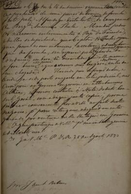 Minuta de despacho n. 13 enviado para José de Araújo Ribeiro (1800-1879), Barão e depois Visconde...