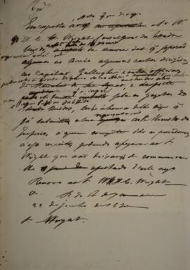 Minuta de Nota Diplomática enviada para William Henry DeCourcy Wright (1895-1864), com data de 22...